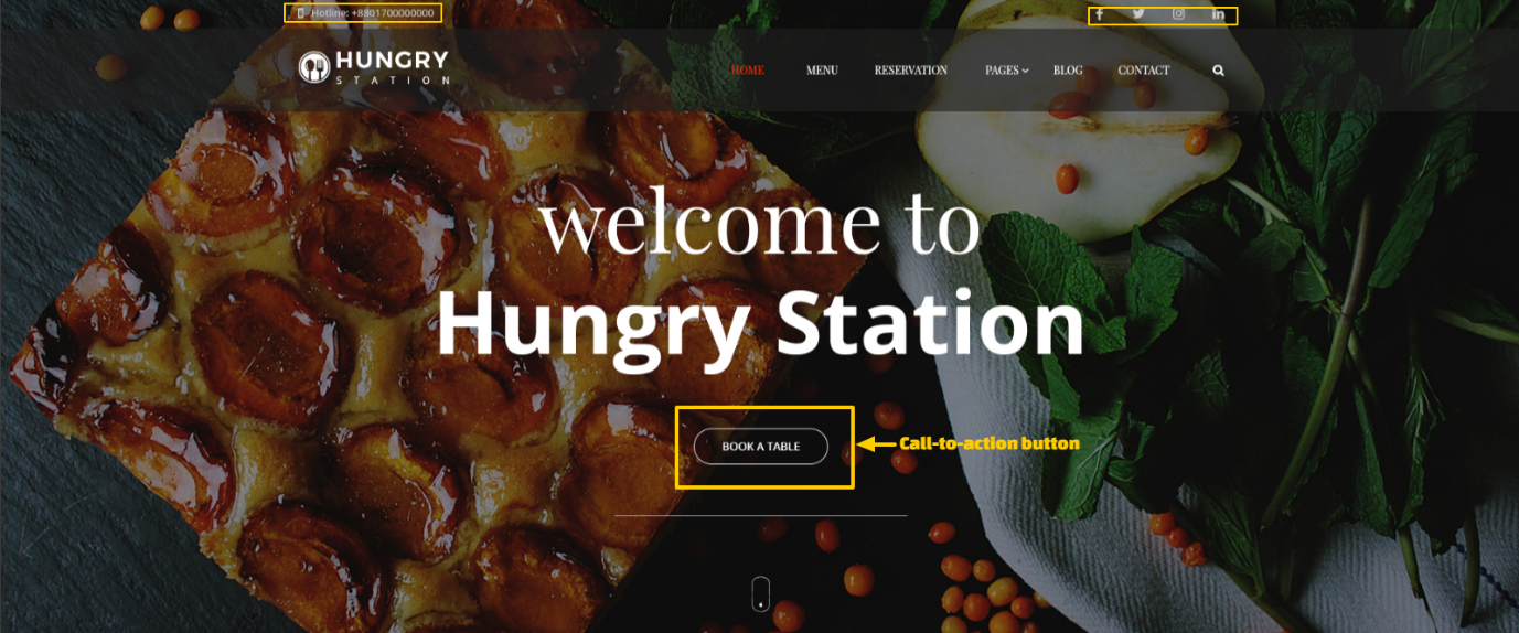 restaurant website design